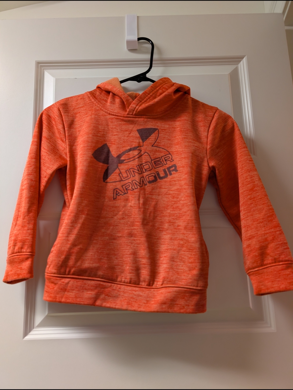 Under Armour Kids Orange Pullover Hoodie with Logo